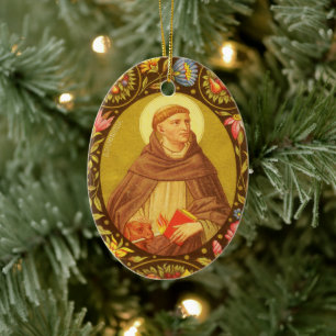 Double-Sided St. Dominic de Guzman (PM 02) Ceramic Tree Decoration