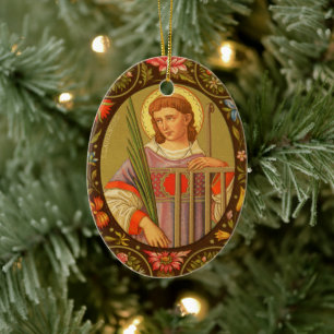Double-Sided St. Lawrence of Rome (PM 04) Ceramic Tree Decoration