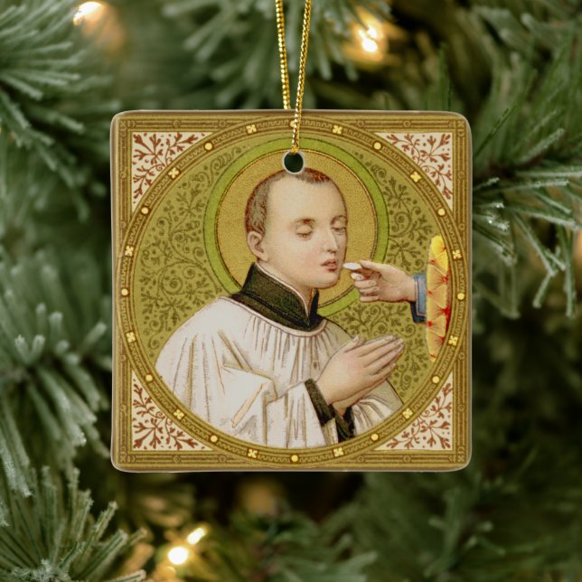 Double-Sided St. Stanislaus (SNV 25) Square Ceram Ceramic Tree Decoration (Tree)