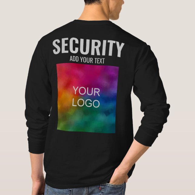 Double Sided Template Modern Mens Security T-Shirt (Back)
