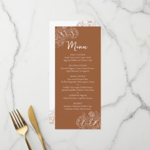 Double-Sided Terracotta Boho Floral Wedding Drink+ Menu