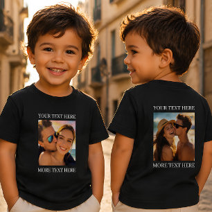 Double Sided Tshirts, Custom Photo and Text Baby T-Shirt