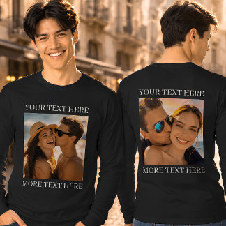 Double Sided Tshirts, Custom Photo and Text T-Shirt