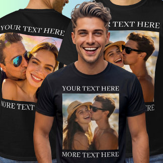Double Sided Tshirts, Custom Photo and Text T-Shirt