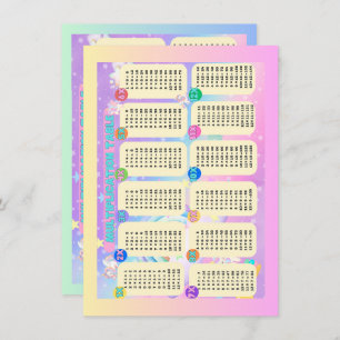 Double-sided Unicorn Multiplication Table  Card