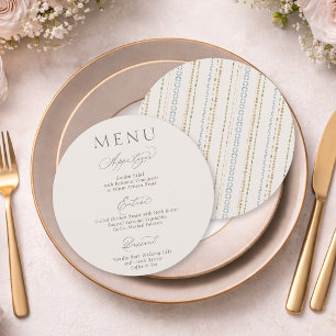 Double-Sided Wedding Menu Card
