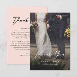 Double Sided Wedding Thank You Card with Photo