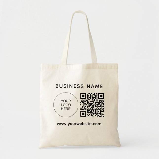 Double Sided Your Logo Url Address QR Code Here Tote Bag (Front)