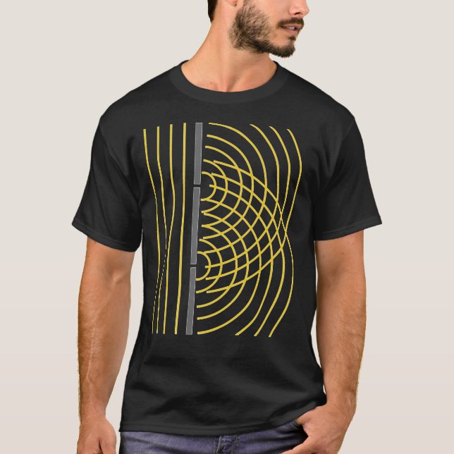 Double Slit Light Wave Particle Science Experiment T-Shirt (Front)