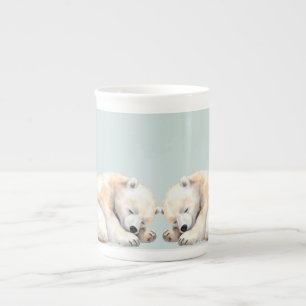 Double Snuggles Twin Baby Shower Bone China Mug