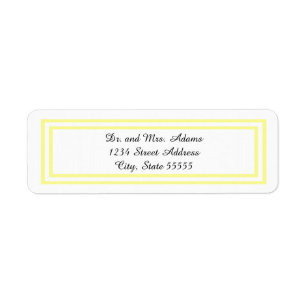 Double Soft Yellow Trim - Return Address Label