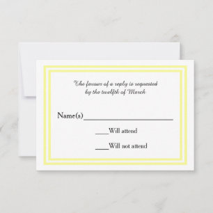 Double Soft Yellow Trim - RSVP Card