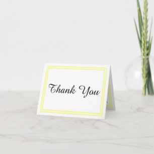 Double Soft Yellow Trim - Thank You Card