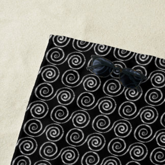 Double Spiral Celtic Pattern Beach Towel