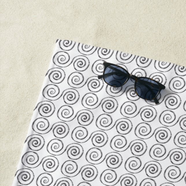 Double Spiral Celtic Pattern Beach Towel (In Situ)
