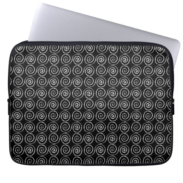 Double Spiral Celtic Pattern Laptop Sleeve (Front)