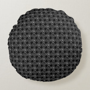 Double Spiral Celtic Pattern Round Cushion