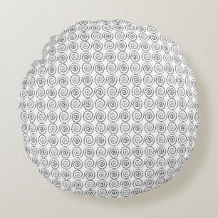 Double Spiral Celtic Pattern Round Cushion