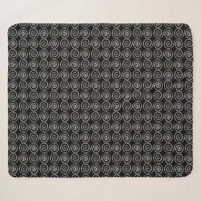 Double Spiral Celtic Pattern Sherpa Blanket (Front (Horizontal))