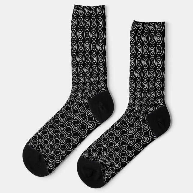 Double Spiral Celtic Pattern Socks (Left)