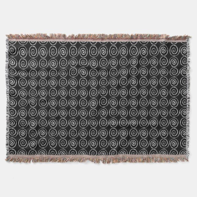 Double Spiral Celtic Pattern Throw Blanket (Front)