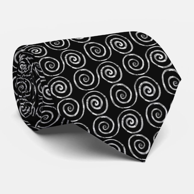 Double Spiral Celtic Pattern Tie (Rolled)