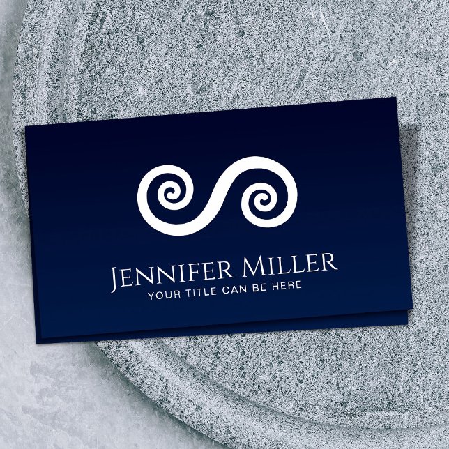Double Spiral Symbol of Balance - Minimal White Business Card (Creator Uploaded)
