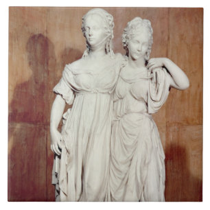 Double statue of the Princesses Louise (1776-1810) Ceramic Tile