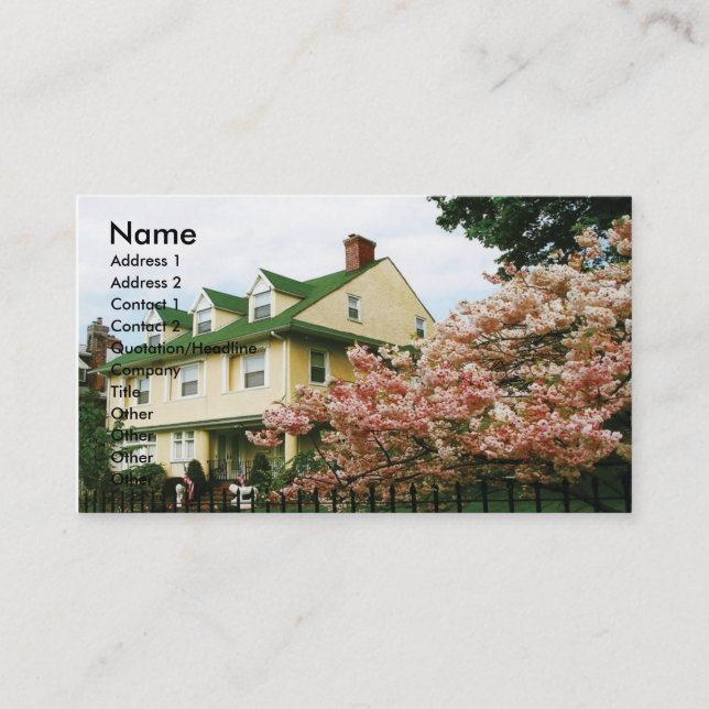 Double Storey House Business Card (Front)