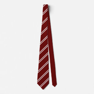 Double Stripe Maroon & White Tie