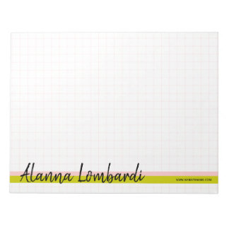 Double Stripe Script Grid Memo Pad