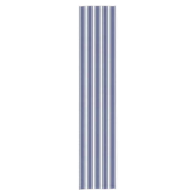 Double Striped Navy Blue Short Table Runner (Front)