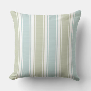 Double Striped Seafoam & Blue Cushion