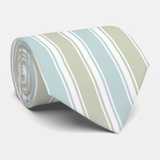 Double Striped Seafoam & Blue Tie