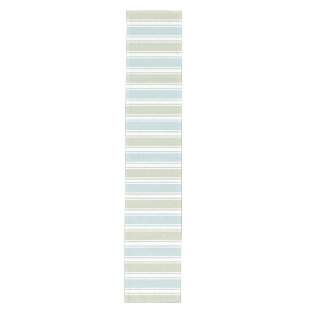 Double Striped Seafoam & Lt. Turquoise Medium Table Runner (Front)