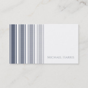 Double Striped   Slate Blue Ombre Business Card