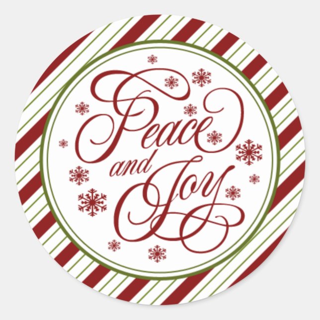 Double Stripped Peace and Joy Seals (Front)