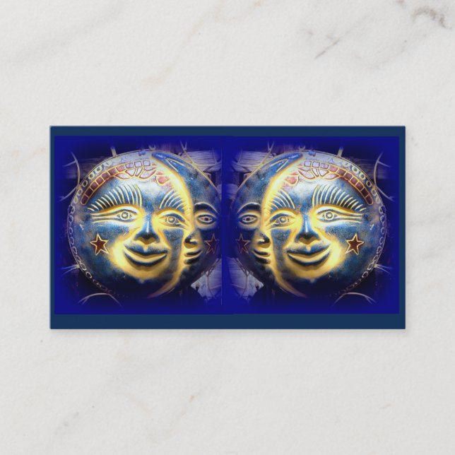 Double sun moon stars design business card (Front)