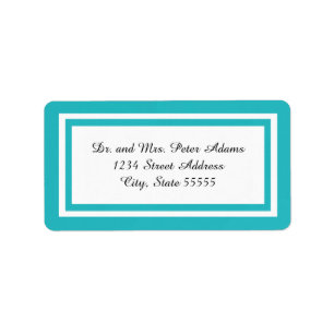 Double Teal Trim - Address Label