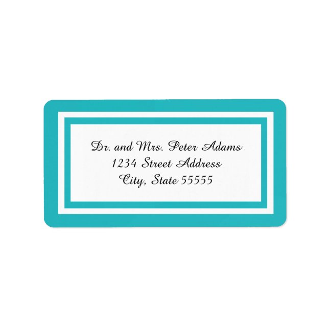 Double Teal Trim - Address Label (Front)
