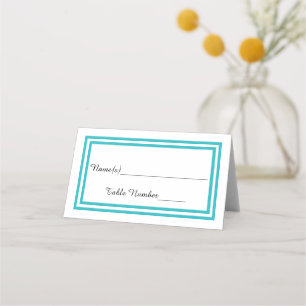 Double Teal Trim - Escort Card