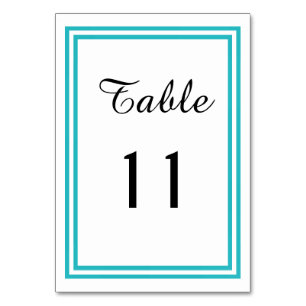 Double Teal Trim - Table Card