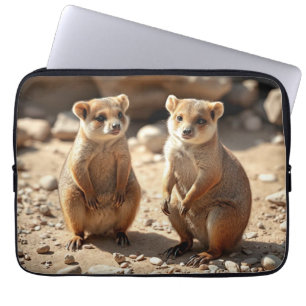 "Double the Cuteness: Aussie Quokka Twins" Laptop Sleeve