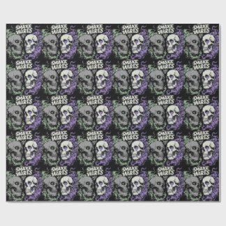 Double the darkness with this striking dual skull wrapping paper