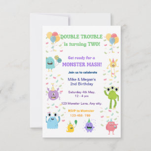 Double the Fun Twin Birthday Invitation – Editable