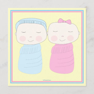 Double the Joy!  Twin Boy Girl Shower Invitation