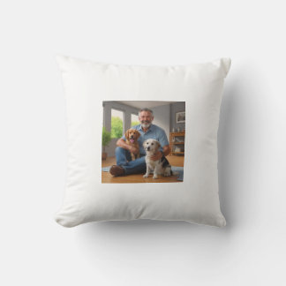 "Double the Love: A Pet Dad's Comfort Zone" Cushion