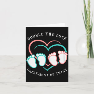 Double The Love New Great-aunt Of Twins Card
