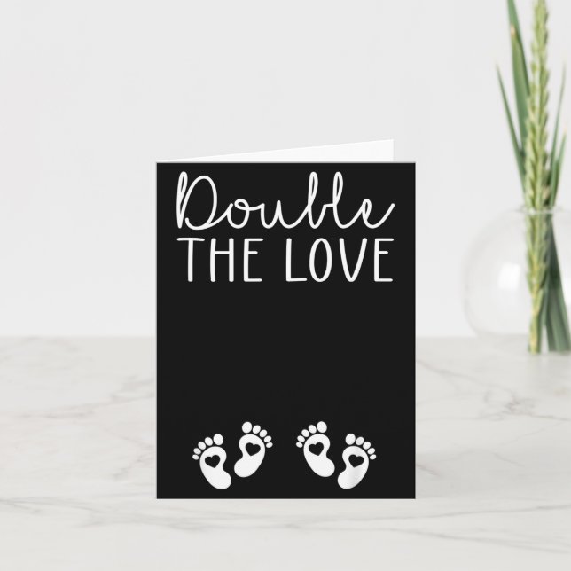 Double The Love Valentines Day Twin Pregnancy Anno Card (Front)