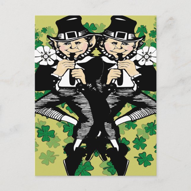 Double The Luck Leprechaun Postcard (Front)